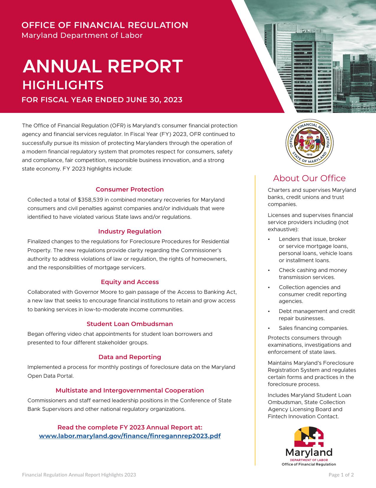 DLLR.STATE.MD 2023 Annual Report
