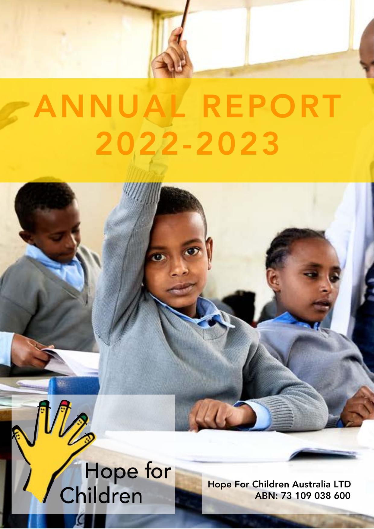 HOPEFORCHILDREN.ORG 2023 Annual Report