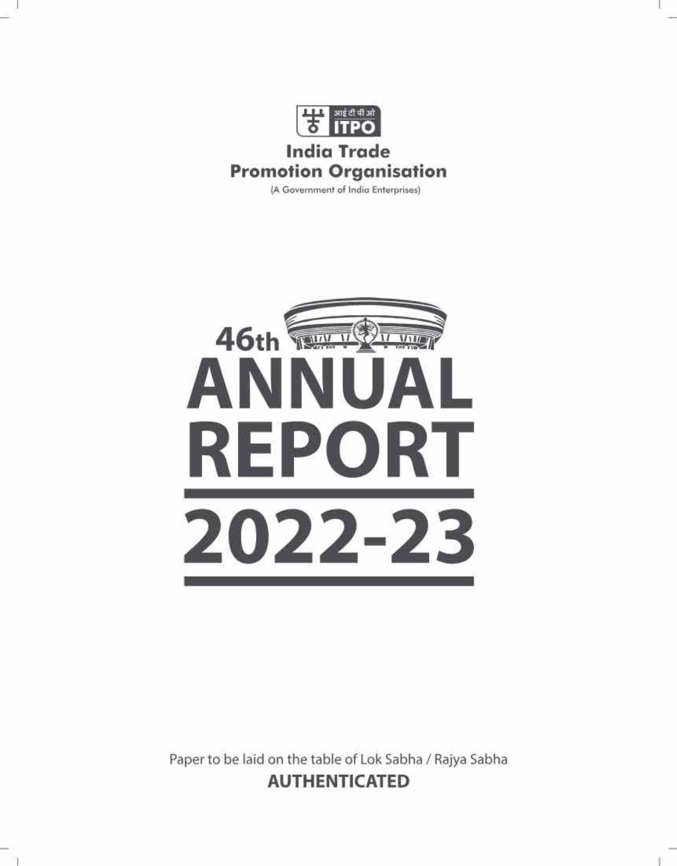 INDIATRADEFAIR 2023 Annual Report