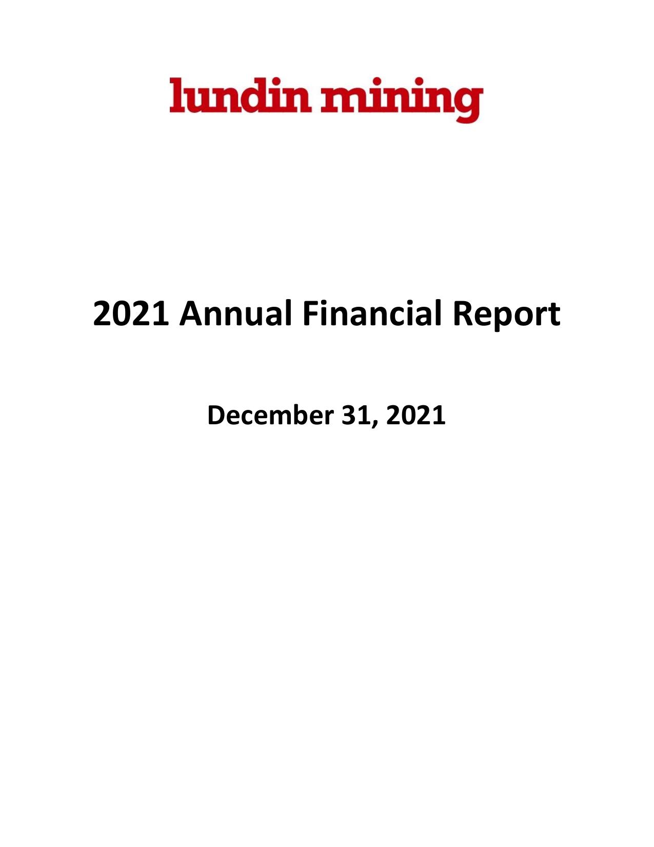 LUNDINMINING 2021 Annual Report