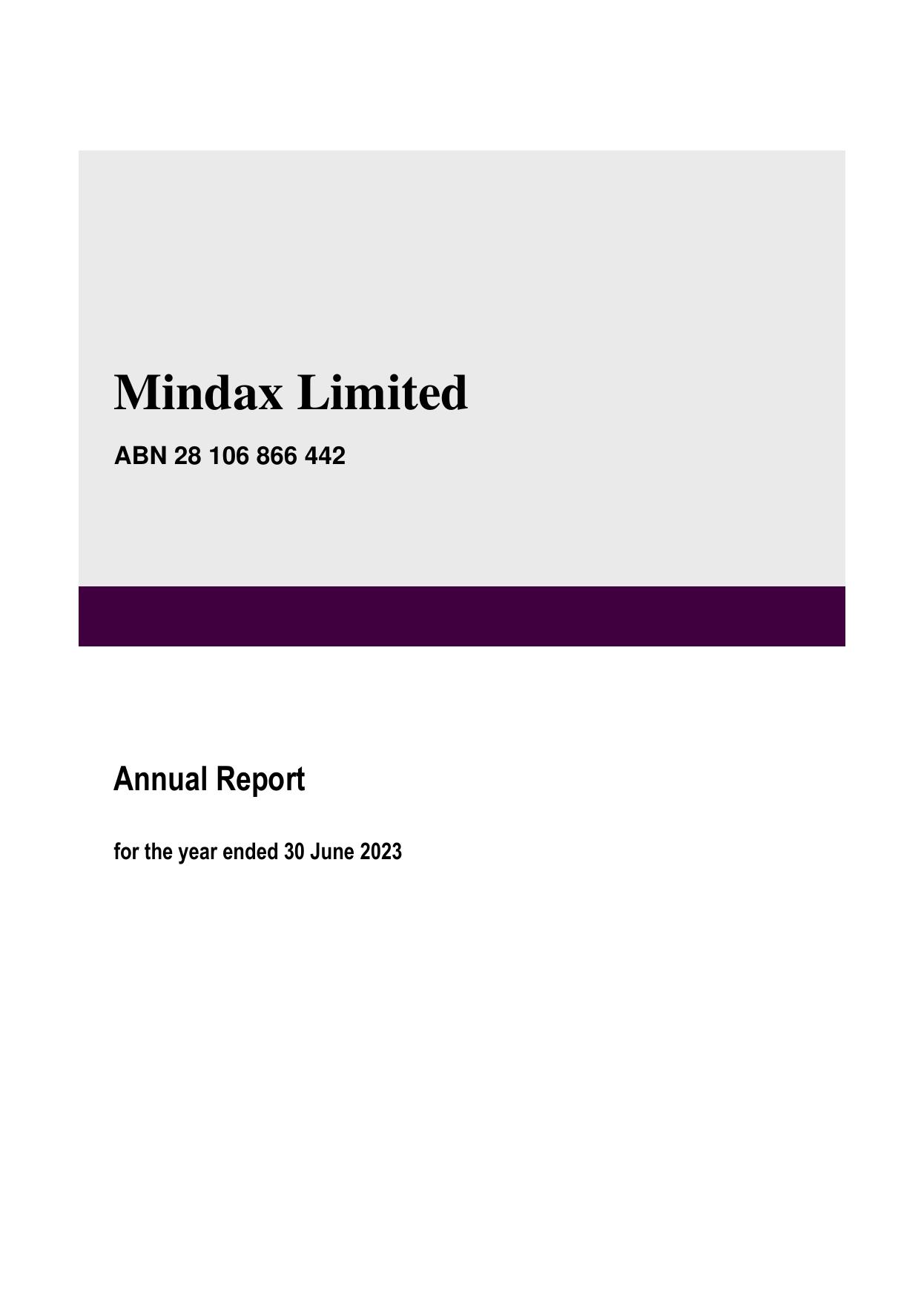 MINDAX 2023 Annual Report