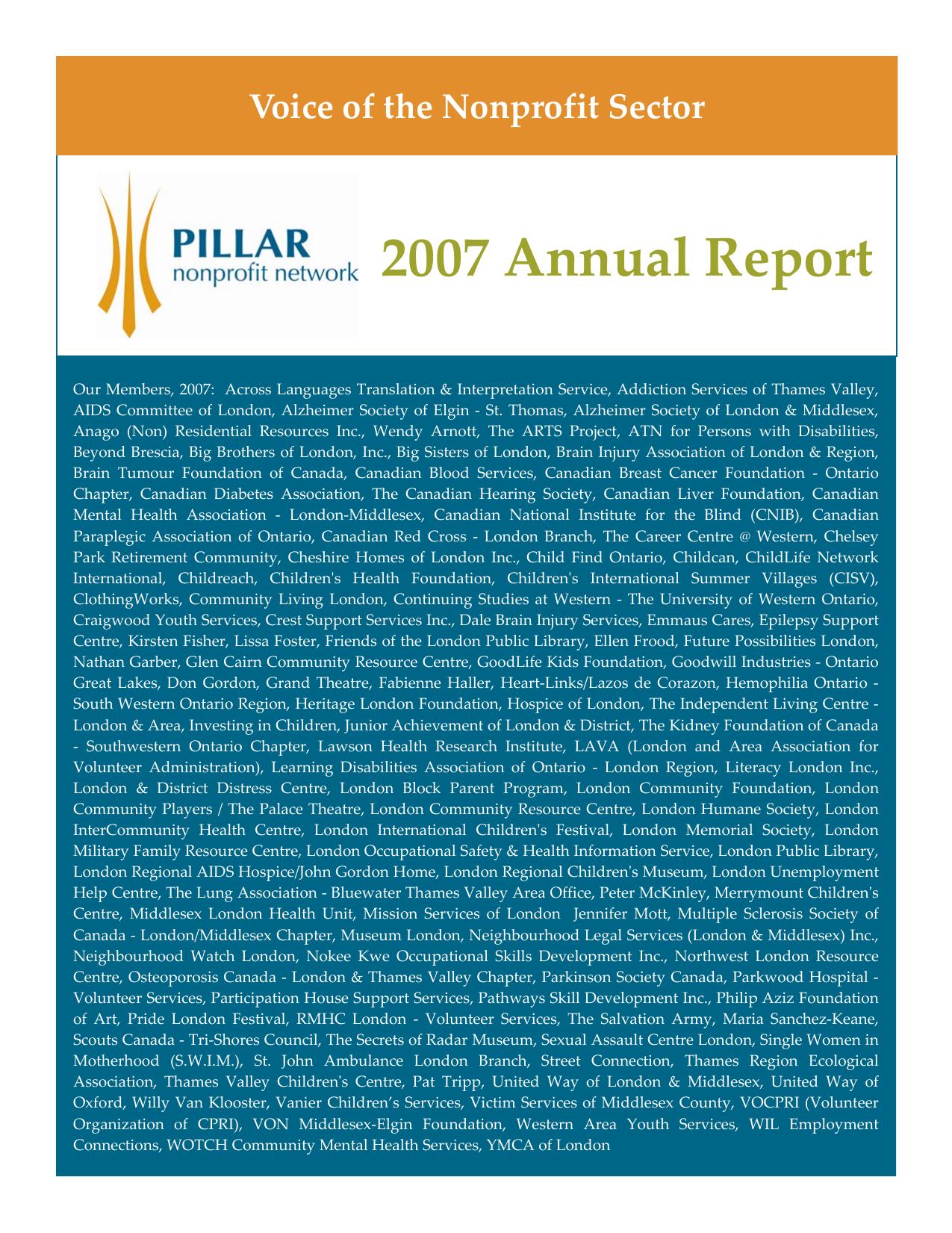 PILLARNONPROFIT Annual Report