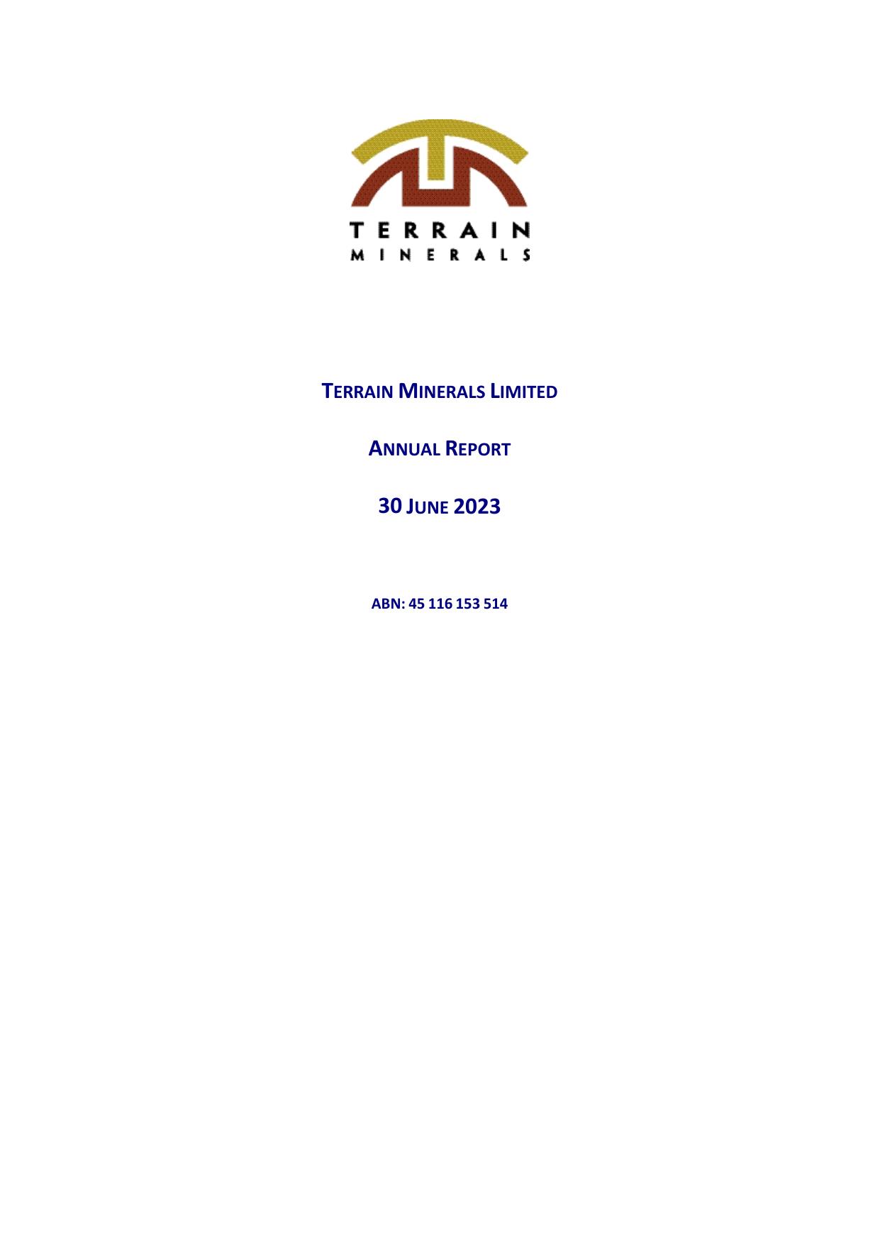 TERRAINMINERALS 2023 Annual Report