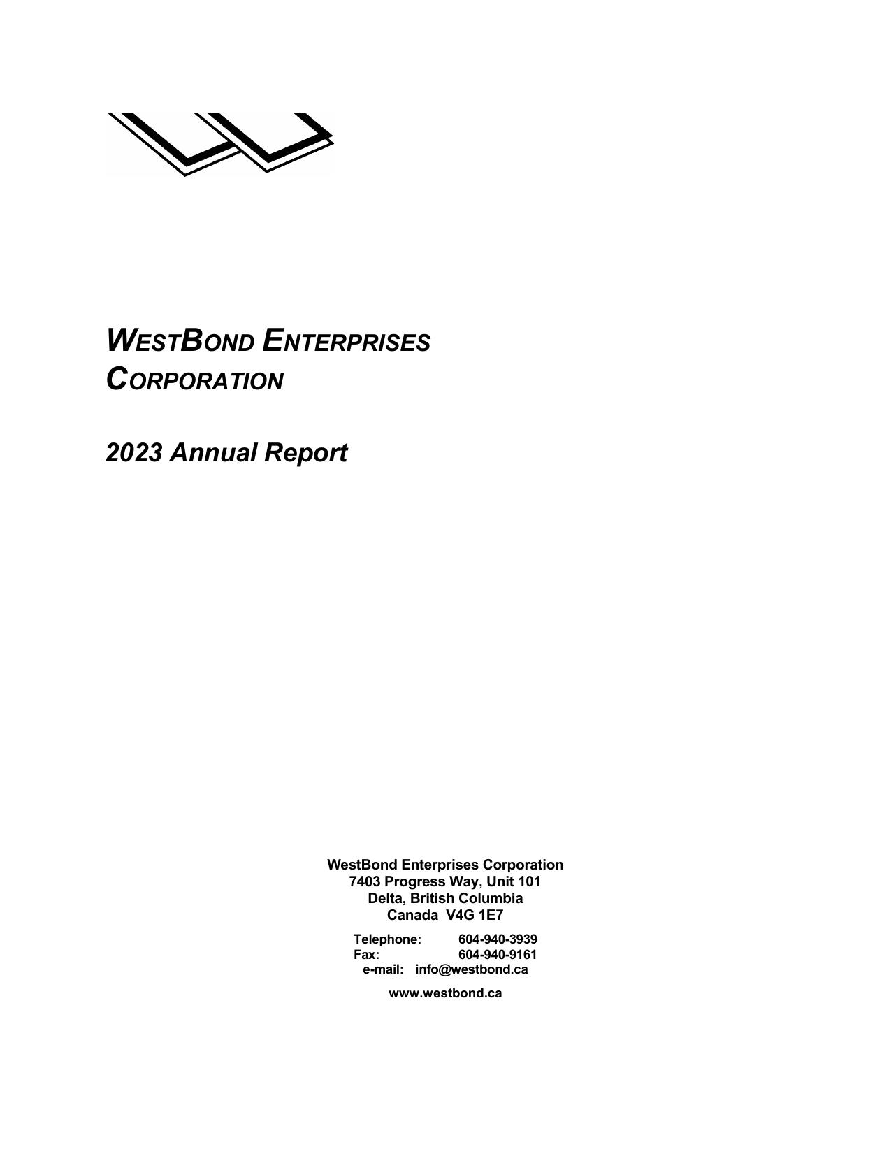 WESTBOND 2023 Annual Report